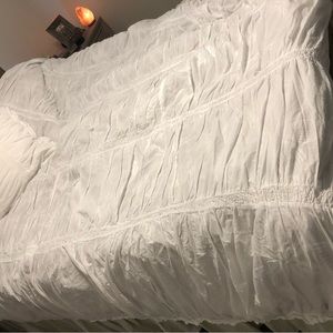 Rare Simply Shabby Chic ruched duvet cover and pillow case